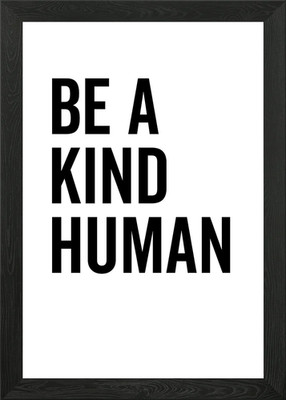 Be a Kind Human Framed Wall Art Poster Canvas Print Picture