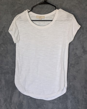 LOFT Women s XS White Solid Knit Crew Neck Sh...