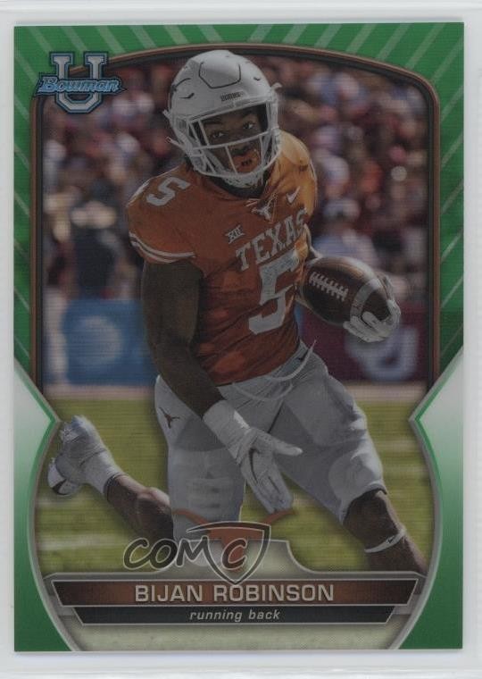 2022 Bowman U Chrome Green Refractor /99 Bijan Robinson #70