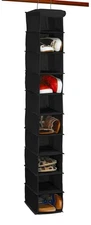 10 Shelves Closet Hanging Shoe Organizer, Black