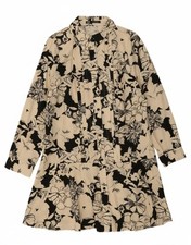 Zara Womens Shirt Dress UK 16 Large Beige Floral Lyocell DB12