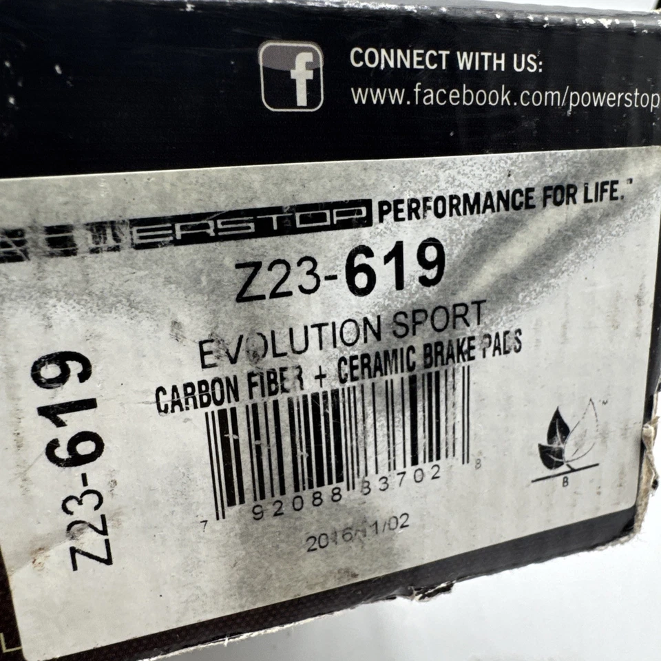 Передние тормозные колодки PowerStop из углеродного волокна/керамики для Toyota Supra 1993-1998 годов выпуска - Изображение 2 из 3