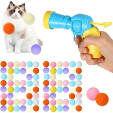 Interactive Cat Toy Launcher - Mini Plush Ball Shooting Game for Kitten Training
