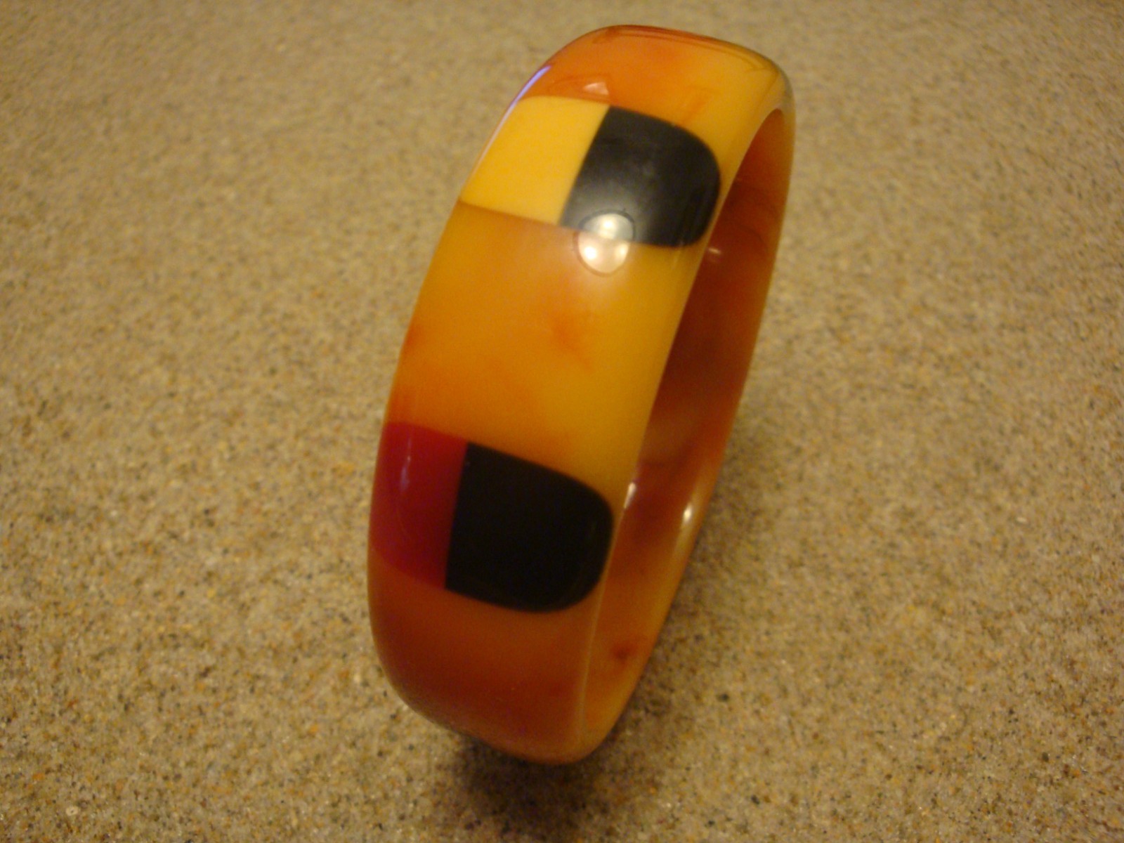 Marbled  Shultz Bakelite Bracelet! Multi Colored … - image 4