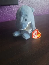 Ty Beanie Baby - ECHO THE DOLPHIN Plush Stuffed Animal - 6 Inch - NEW MWMTs