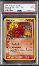 2005 POKEMON EX DEOXYS #37 MAGCARGO-REVERSE FOIL PSA 9