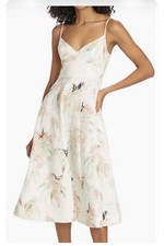 Zimmermann Linen Fit & Flare Coral Birds Picnic dress Size 1.