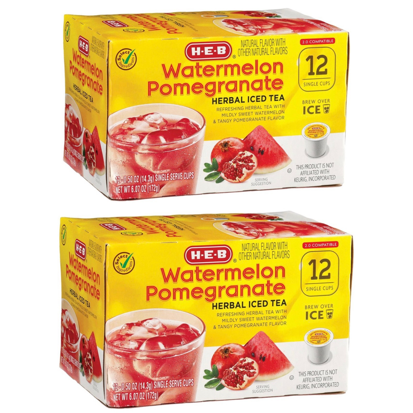 Watermelon Pomegranate Single Serve K Cup 12ct 2 Boxes =24ct