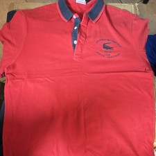Lacoste Heritage Red Polo Shirt Men's Size 6 Embroidered Crocodile Cotton