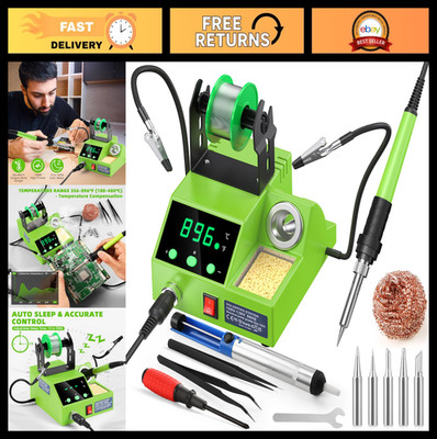 100W Digital Soldering Station Kit with Helping Hands, Auto Sleep, Temp Range 35