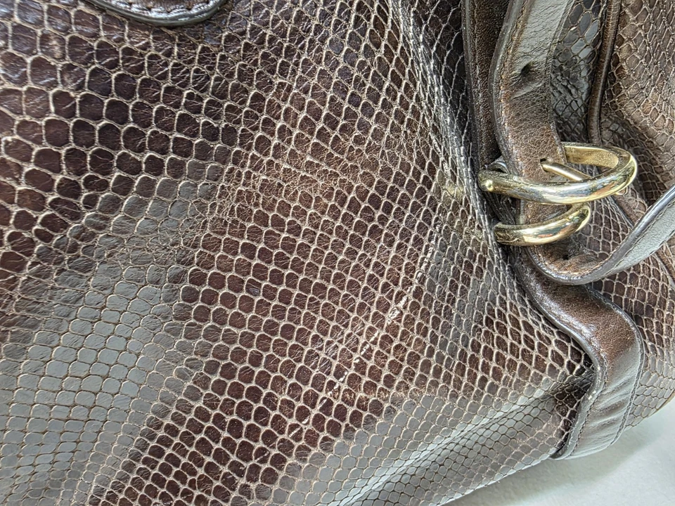 COACH Embossed Exotic Python Brown Carryall Shoulder Bag 16753 - Image 4 of 4