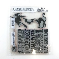 Stampers Anonymous HALLOWEEN SILHOUETTES CMS 115 Rubber Stamp Set Tim Holtz