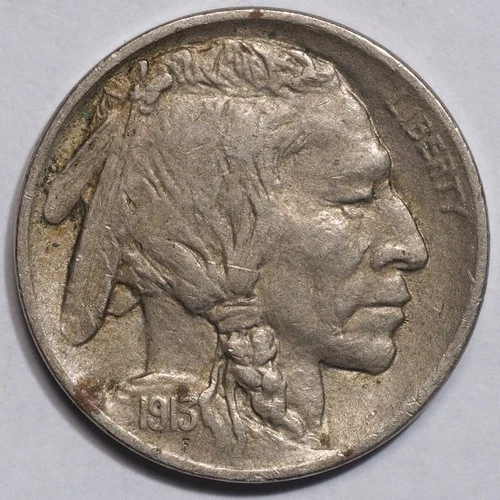 1913 Type 1 "raised ground" Buffalo Nickel Almost Uncirculated
