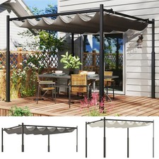 3 x 3(m) Garden Pergola with Retractable Roof, UPF30+, 80mm Metal Column