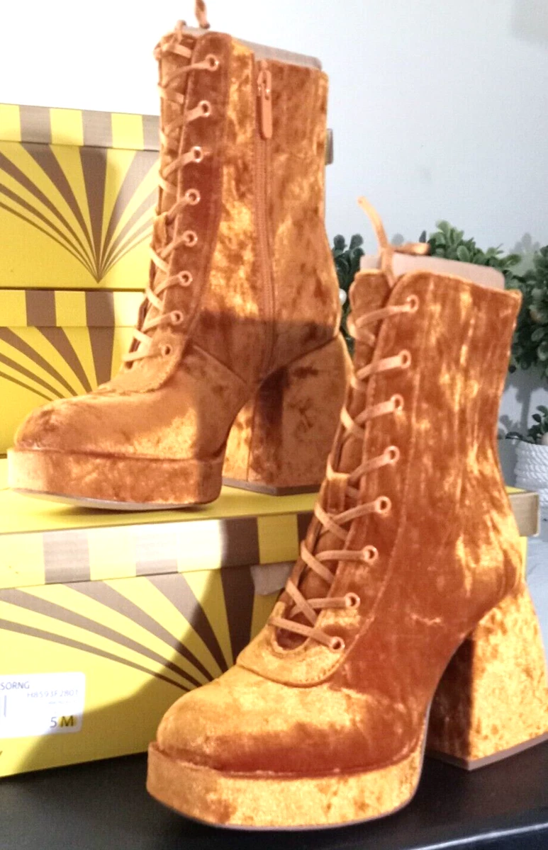 Orange velvet boots 2025