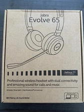Jabra Evolve 65 MS Wireless Headset, Link 370 USB Adapter NEW