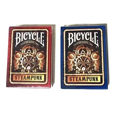 Bicycle Steampunk Playing Cards Lot 2 Red and Blue Deck Forge Industrial