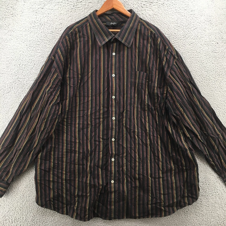 Sean John Button Up Long Sleeve Shirt Top Mens Big 5X Multicolor Cotton Striped - Image 2 of 4