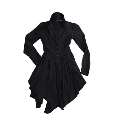 VTG Y2K BETSEY JOHNSON Gothic Shirt Dress Women's 2 Black Long Sleeve Button | eBay VTG Y2K BETSEY JOHNSON Gothic Shirt Dress Women's 2 Black Long Sleeve Button | eBay