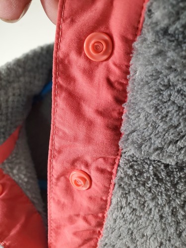 Patagonia Synchilla SNAP-T Girls 12 Large Youth Fleece Gray Pink Pullover - Picture 5 of 13