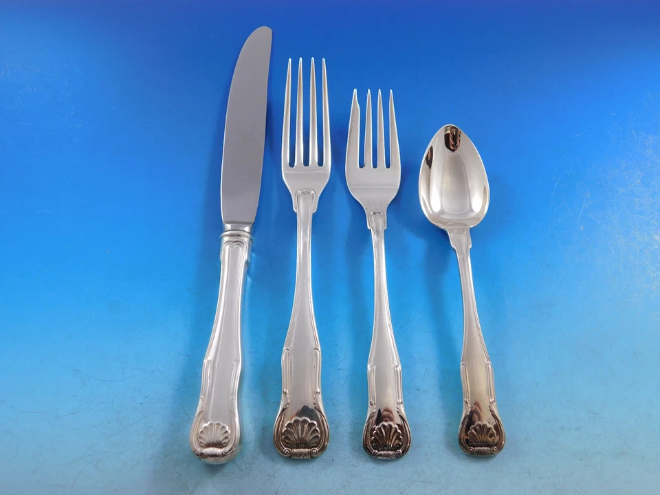 Juego de cubiertos de plata esterlina King by Kirk Stieff servicio 42 piezas sin monogramas Foto 2 de 4