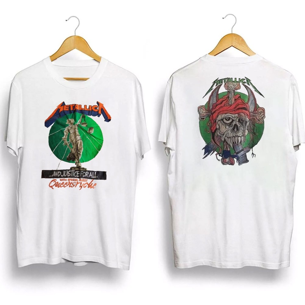 Metallica And Justice For All 1989 vintage double-sided band t-shirt