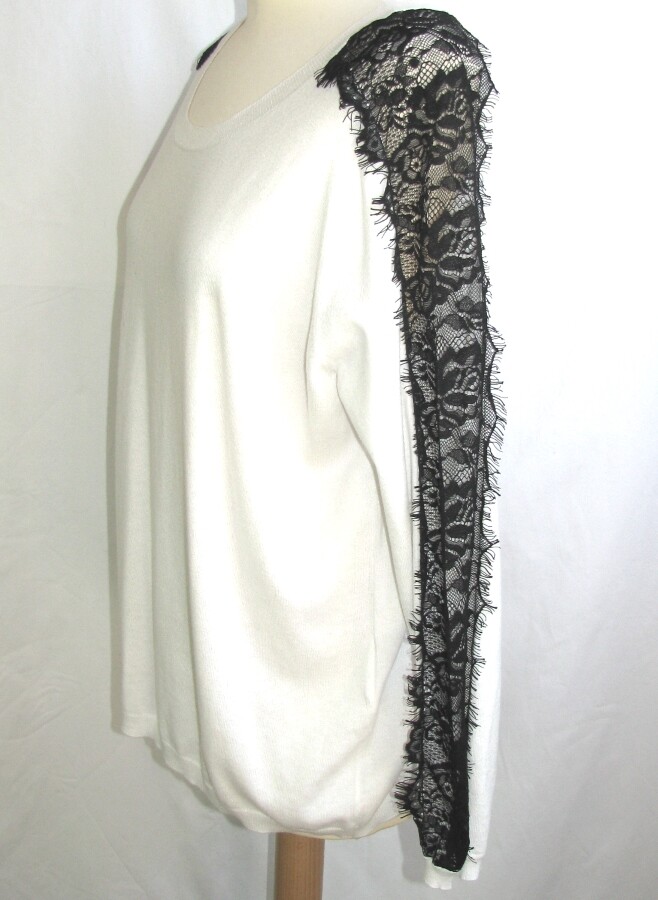Haut En Dentelle Blanche Sandro - Taille 38 - Occasion Très Bon état