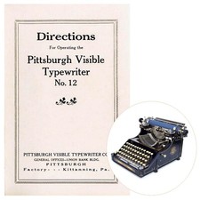 Pittsburgh Visible No.12 Typewriter Instruction Manual Repro User Vtg 11 Antique thumbnail