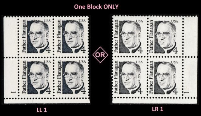 US 2171 Great Americans Father Flanagan 4c plate block (4 stamps) MNH 1986