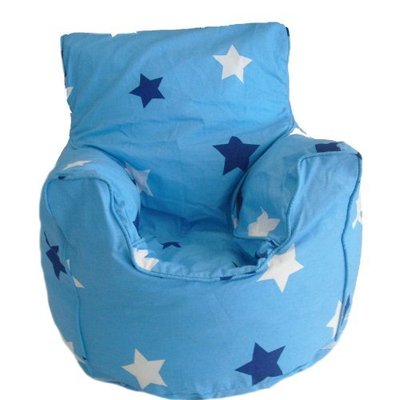 Sitzsack Sessel Baumwolle blau Sterne mit Bohnen Kleinkindgröße von Bean Lazy