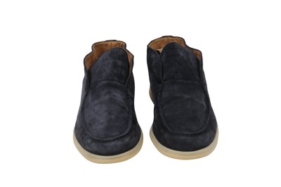 Loro Piana Men Open Walks US 13 EU 46 Blue Suede Slip On 