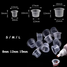 100/200/300 Pcs Tattoo Color Caps Ink Cups 8/12/15mm Tattoo Accessories - S/M/L