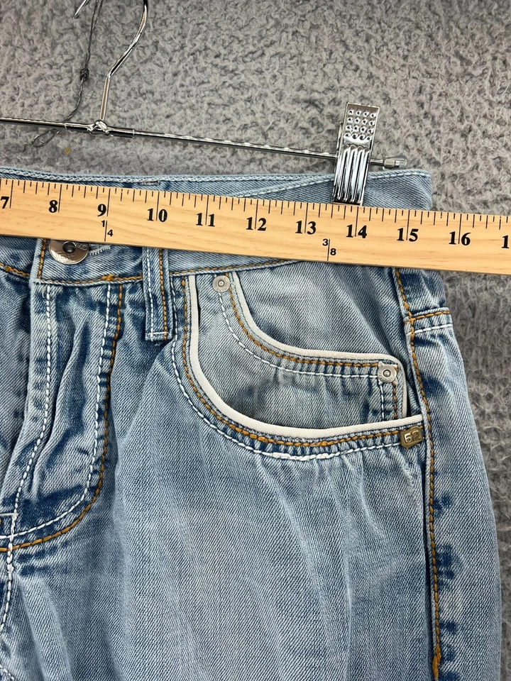 Jeans CIPO & BAXX Hombre 31x30 Pierna Recta Azul Grunge Botón Mosca Gótico Y2K Turquía Foto 4 de 4