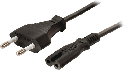 Valueline VLEP11040B20 Netzkabel, Kaltgerätekabel, 2 Meter, schwarz