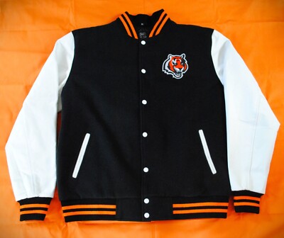 Mens Cincinnati Bengals Custom 1 of 1 Varsity Jacket Letterman Size XL