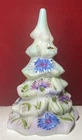 Fenton Glass Jadeite Cornflowers Christmas Winter Tree Bumblebee LE #21/35