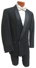 Oscar de la Renta Black Tuxedo Jacket Double Breasted with Shawl Lapels Size 40S