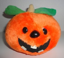 Vintage Russ Berrie Halloween Pumpkin Jack-O-Lantern Plush Stuffed Animal