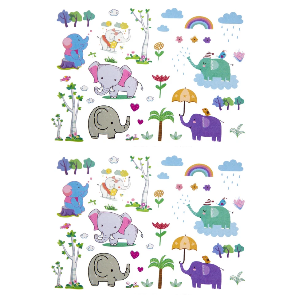 OBLIQUE UNIQUE Kinder Elefanten Tattoos 70 Stk verschiedene Motive Temporär Tattoo zum Spielen