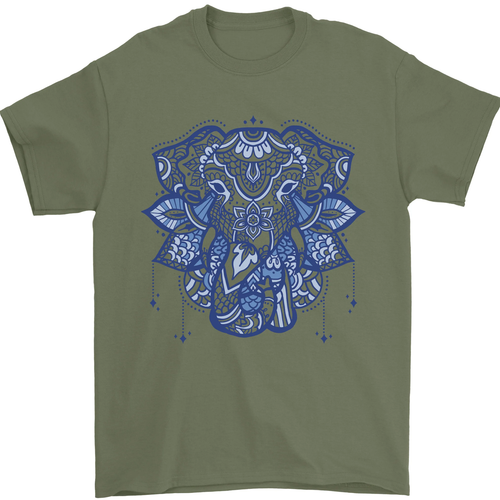 Camiseta De Hombre Elefante De Arte Mandala 100% Algodón - Imagen 26 de 90