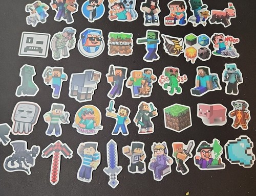 50 Piece Video Game Minecraft Pixal Laptop Phone Vinyl Wall Decal Sticker Pack - Picture 3 of 3