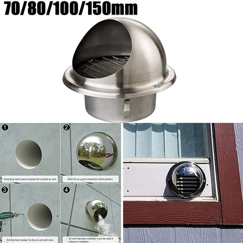 Stainless Steel Wall Air Vent Metal Cover Outlet Exhaust Grille For Kitchen Fans - Picture 42 of 43