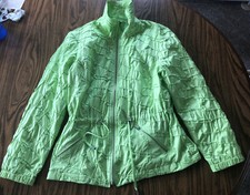 Zenergy by Chico's Women's 1 Bright Green Chartreuse Full Zippered Jacket Light
