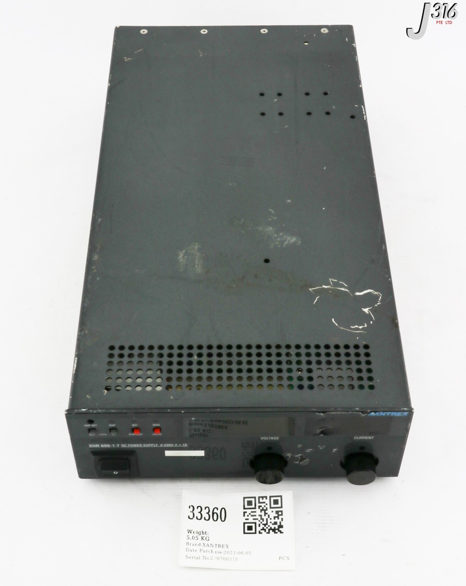 33360 XANTREX PROGRAMMABLE POWER SUPPLY, 600V 1.7A (PARTS) XHR 600