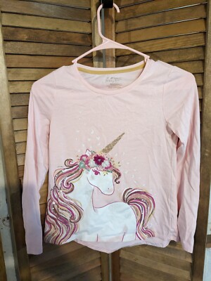 Cynthia Rowley Kids Girls Cute Sequin Unicorn Long Sleeve Shirt