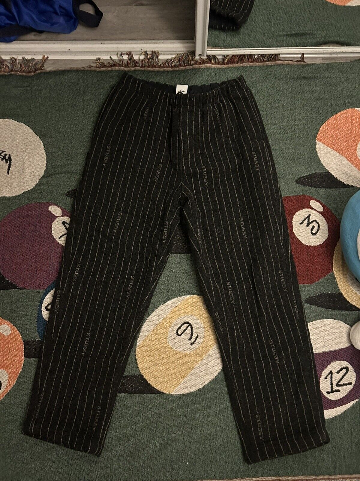 Stussy x Nike Stripe Wool Pants black