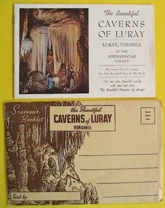 The Beautiful Caverns of Luray Vintage 1954 Souvenir Booklet & Envelope Virginia