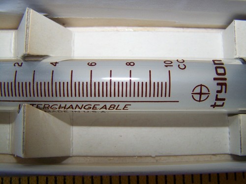 Vintage Trylon Glass Syringe in box 10 cc  - Afbeelding 5 van 7