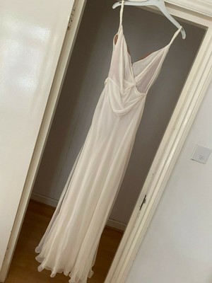 gianni versace white pleated silk dress