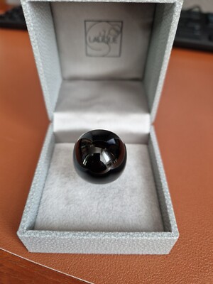 LALIQUE  CABOCHON RING Black Crystal Größe 55 (US 7)